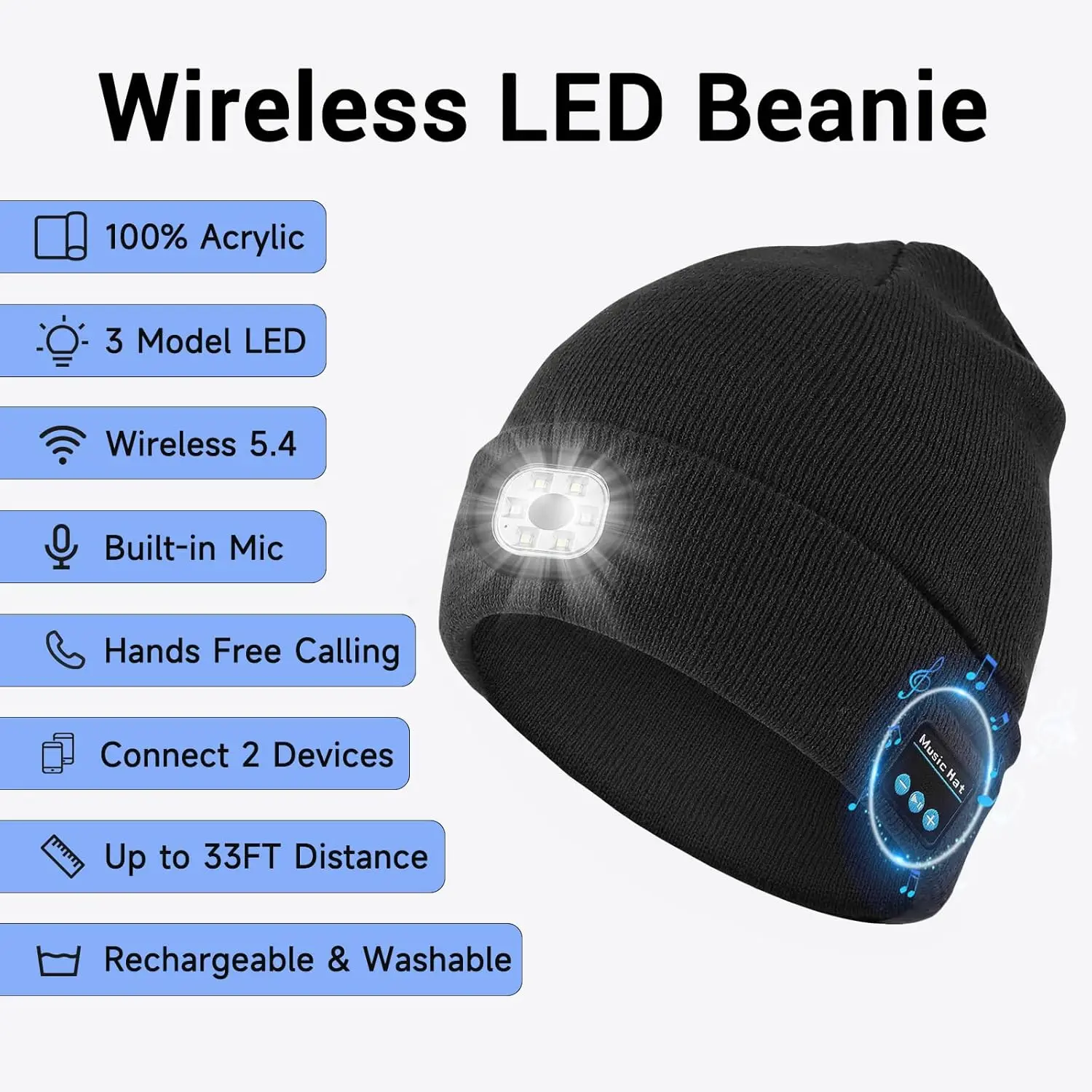 Running Gear For Marathon - Шапка с LED-подсветкой для ночного бега,